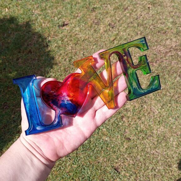 Resin LOVE Word Decor – Colorful Resin Letters – Handmade Home Accent - Picture 11 of 11